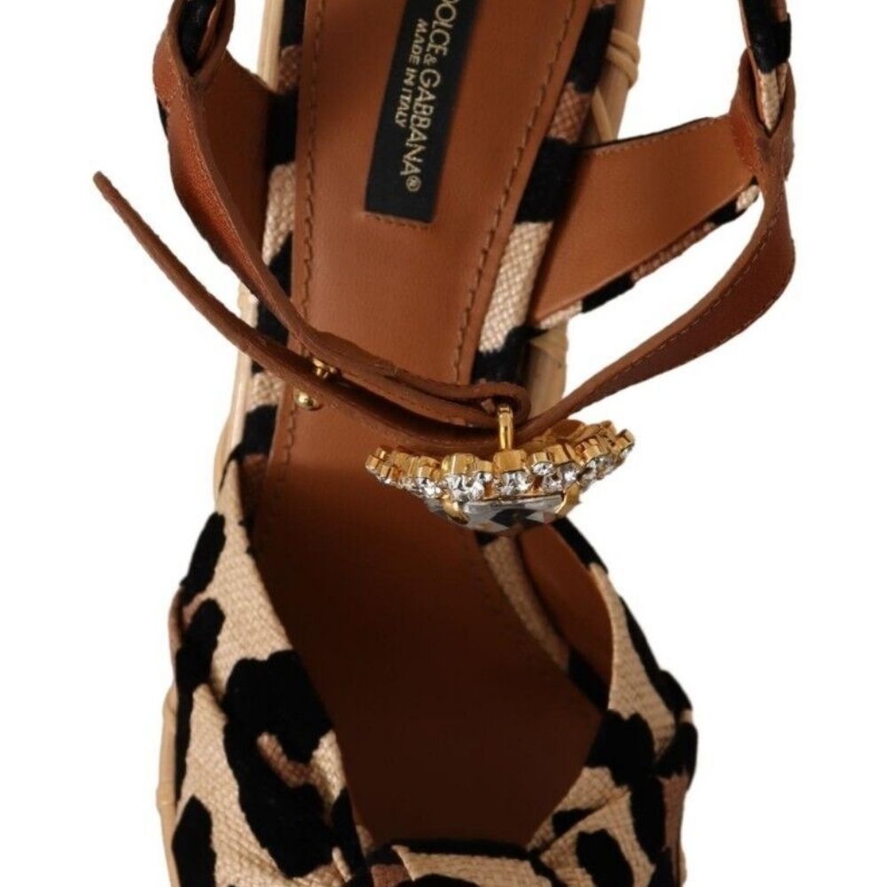 Dolce & Gabbana 💎 Rattan Platforms Designer Crystal Strap Sandals Shoes EU 39 - Picture 7 of 7